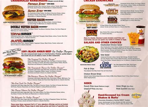 carl's jr menu las vegas